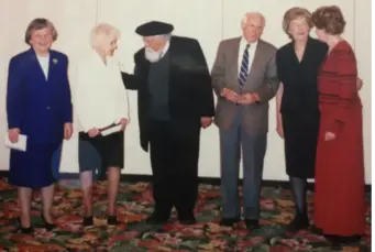 Grace Mutzabaugh, Deborah Zimmerman, Professor Feuerstein, Dr. Archie Silver, Dr. Rosa Hagin, & Dr. Kathy Hopkins